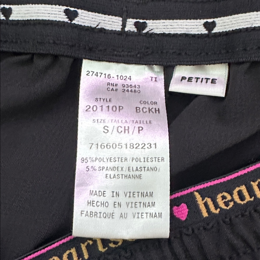 HeartSoul Black Scrub Pants with Pink Trim - Picture 2 of 2